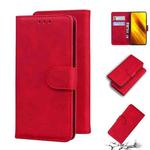 For Xiaomi Poco X3 NFC Skin Feel Pure Color Flip Leather Phone Case(Red)