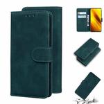 For Xiaomi Poco X3 NFC Skin Feel Pure Color Flip Leather Phone Case(Green)