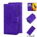 For Xiaomi Poco X3 NFC Skin Feel Pure Color Flip Leather Phone Case(Purple)