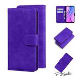 For Xiaomi Redmi 9 Skin Feel Pure Color Flip Leather Phone Case(Purple)