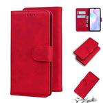For Xiaomi Redmi 9A Skin Feel Pure Color Flip Leather Phone Case(Red)