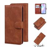 For Xiaomi Redmi 9A Skin Feel Pure Color Flip Leather Phone Case(Brown)