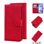 For Xiaomi Redmi K30 Skin Feel Pure Color Flip Leather Phone Case(Red)