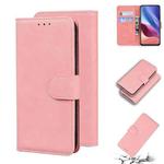 For Xiaomi Redmi K40 / K40 Pro / Poco F3 Skin Feel Pure Color Flip Leather Phone Case(Pink)