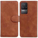 For Xiaomi Redmi K50 / K50 Pro Skin Feel Pure Color Flip Leather Phone Case(Brown)