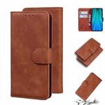 For Xiaomi Redmi Note 8 Pro Skin Feel Pure Color Flip Leather Phone Case(Brown)