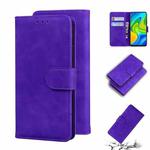 For Xiaomi Redmi Note 9 / 10X 4G Skin Feel Pure Color Flip Leather Phone Case(Purple)