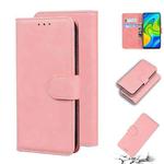 For Xiaomi Redmi Note 9 / 10X 4G Skin Feel Pure Color Flip Leather Phone Case(Pink)