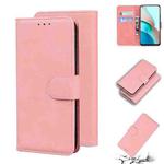 For Xiaomi Redmi Note 9 5G CN Version / Note 9T Skin Feel Pure Color Flip Leather Phone Case(Pink)