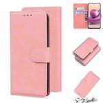 For Xiaomi Redmi Note 10 4G / Note 10s Skin Feel Pure Color Flip Leather Phone Case(Pink)