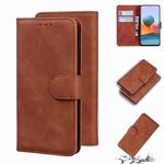 For Xiaomi Redmi Note 10 Pro / Note 10 Pro Max Skin Feel Pure Color Flip Leather Phone Case(Brown)