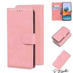 For Xiaomi Redmi Note 10 Pro / Note 10 Pro Max Skin Feel Pure Color Flip Leather Phone Case(Pink)