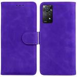 For Xiaomi Redmi Note 11 Pro 5G / 4G Foreign Version Skin Feel Pure Color Flip Leather Phone Case(Purple)