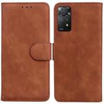 For Xiaomi Redmi Note 11 Pro 5G / 4G Foreign Version Skin Feel Pure Color Flip Leather Phone Case(Brown)