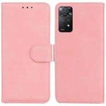 For Xiaomi Redmi Note 11 Pro 5G / 4G Foreign Version Skin Feel Pure Color Flip Leather Phone Case(Pink)