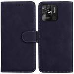 For Xiaomi Redmi 10C Skin Feel Pure Color Flip Leather Phone Case(Black)