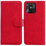 For Xiaomi Redmi 10C Skin Feel Pure Color Flip Leather Phone Case(Red)