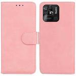 For Xiaomi Redmi 10C Skin Feel Pure Color Flip Leather Phone Case(Pink)