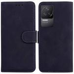 For Xiaomi Redmi K40S Skin Feel Pure Color Flip Leather Phone Case(Black)