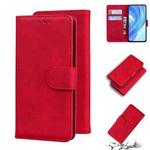 For Xiaomi Mi 11 Lite Skin Feel Pure Color Flip Leather Phone Case(Red)