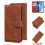 For Xiaomi Mi 11 Lite Skin Feel Pure Color Flip Leather Phone Case(Brown)