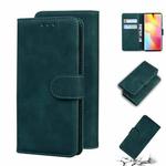 For Xiaomi Mi Note 10 Lite Skin Feel Pure Color Flip Leather Phone Case(Green)