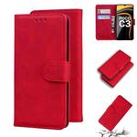 For Xiaomi Poco C3 Skin Feel Pure Color Flip Leather Phone Case(Red)