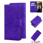 For Xiaomi Poco C3 Skin Feel Pure Color Flip Leather Phone Case(Purple)