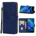 Leather Phone Case For vivo Y75 5G(Blue)