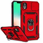 For iPhone XR Sliding Camshield Holder Phone Case(Red)