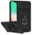 For iPhone X / XS Sliding Camshield Holder Phone Case(Black)