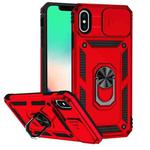 For iPhone XS Max Sliding Camshield Holder Phone Case(Red)