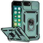 Sliding Camshield Holder Phone Case For iPhone 8 Plus / 7 Plus / 6 Plus(Dark Green)