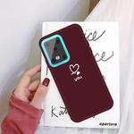 For Galaxy S20 Ultra Love Heart You Pattern Frosted TPU Protective Case(Wine Red)