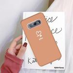 For Galaxy S10 Love Heart You Pattern Frosted TPU Protective Case(Coral Orange)