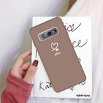 For Galaxy S10e Love Heart You Pattern Frosted TPU Protective Case(Khaki)