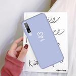 For Galaxy A50 Love Heart You Pattern Frosted TPU Protective Case(Light Purple)