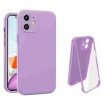 For iPhone 12 Imitation Liquid Silicone 360 Full Body Case(Purple)