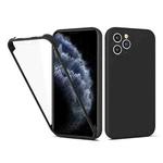 For iPhone 12 Pro Max Imitation Liquid Silicone 360 Full Body Case(Black)