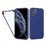 For iPhone 11 Pro Max Imitation Liquid Silicone 360 Full Body Case (Blue)