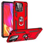 For Xiaomi Redmi 10C Shockproof TPU + PC Phone Case with 360 Degree Rotating Holder(Red)