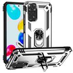 For Xiaomi Redmi Note 11S Shockproof TPU + PC Phone Case with 360 Degree Rotating Holder(Silver)