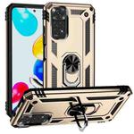 For Xiaomi Redmi Note 11S Shockproof TPU + PC Phone Case with 360 Degree Rotating Holder(Gold)
