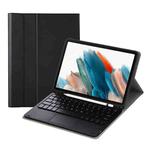 A08B-A Bluetooth Keyboard Leather Case with Pen Slot & Touchpad For Samsung Galaxy Tab A8 2021 SM-X205 / SM-X200(Black)