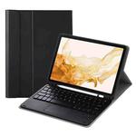 A700B-A Bluetooth Keyboard Leather Case with Pen Slot & Touchpad For Samsung Galaxy Tab S8 11 inch SM-X700 / SM-X706(Black)