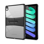 For iPad mini 6 PC+TPU Transparent Holder Tablet Case(Black)