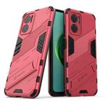 For Xiaomi Redmi Note 11E 5G China Punk Armor 2 in 1 PC + TPU Shockproof Phone Case with Invisible Holder(Light Red)