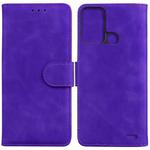 For ZTE Blade A52 Skin Feel Pure Color Flip Leather Phone Case(Purple)