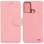 For ZTE Blade A52 Skin Feel Pure Color Flip Leather Phone Case(Pink)