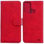 For ZTE Blade A52 Skin Feel Pure Color Flip Leather Phone Case(Red)